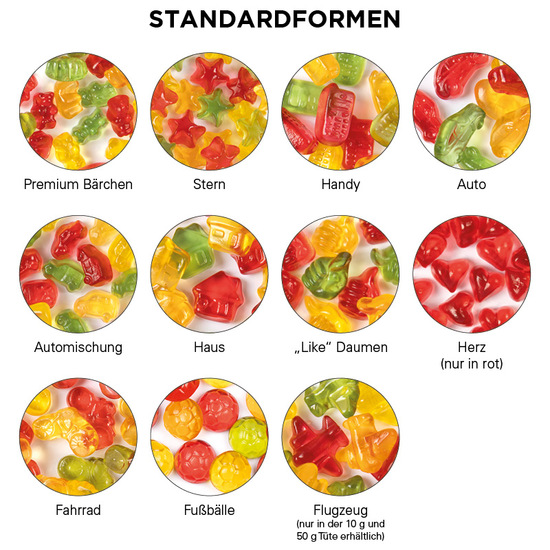 Minitüte, 10 g, kompostierbare Folie weiß, Trolli Weihnachtsmischung