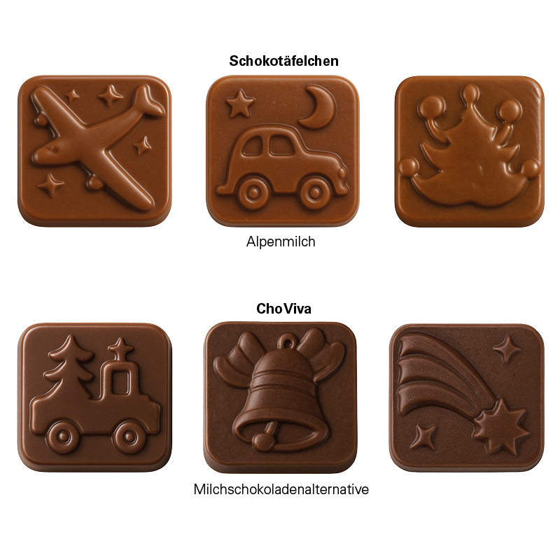 Classic Tisch Adventskalender, Blister gefüllt, Alpenmilch Schokotäfelchen