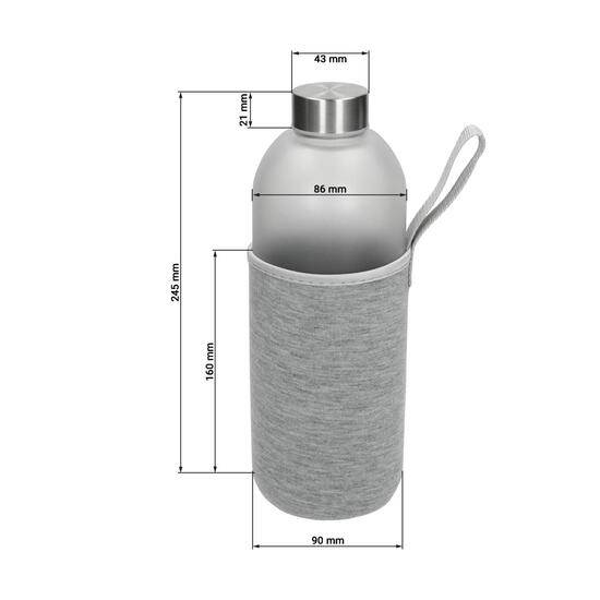 Glasflasche mit Hülle "Iced" 1,0 l