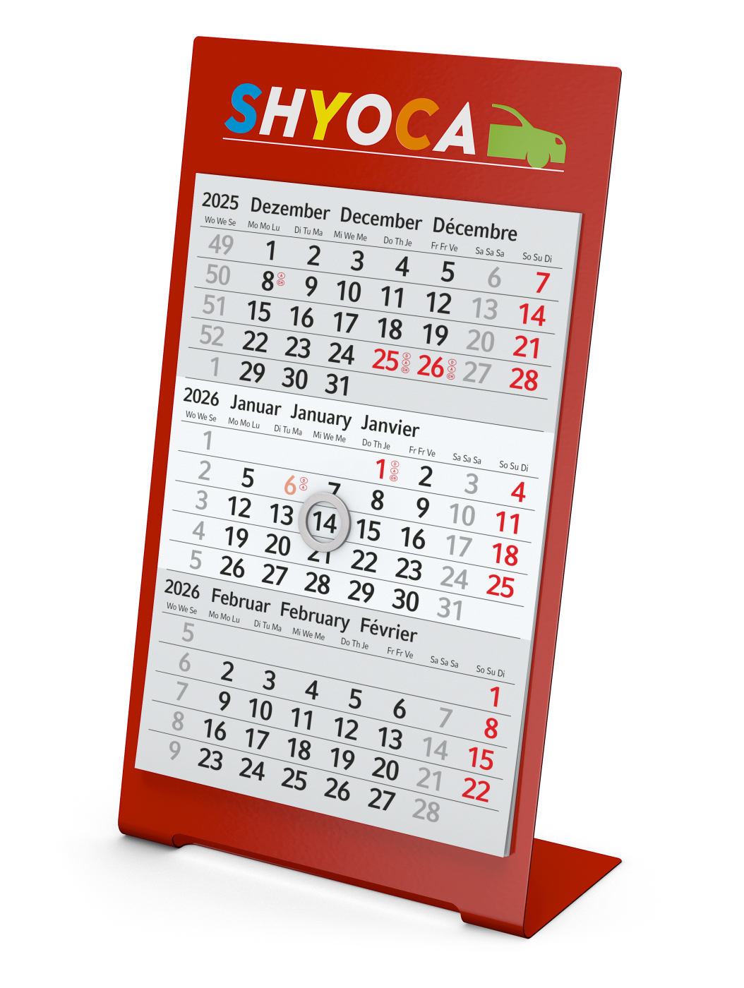 Tischkalender Desktop 3 Color, 1-Jahres-Kalendarium Bestseller