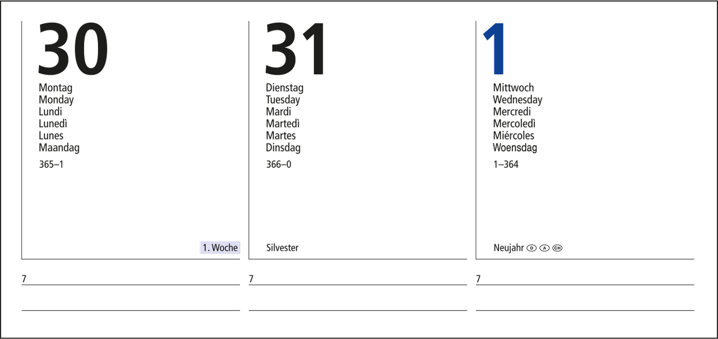Wochenkalender Media Bestseller inkl. Siebdruck-Digital