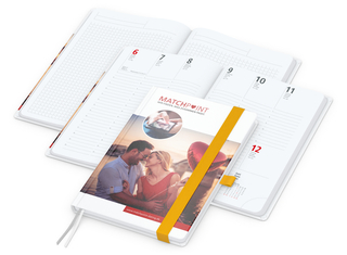 Wochenplaner Match-Hybrid White Bestseller, A5, Cover-Star gloss-individuell, gelb