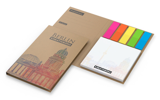 Haftnotiz-Set Berlin Naturkarton, 5 × 20 Filmmarker, braun-individuell