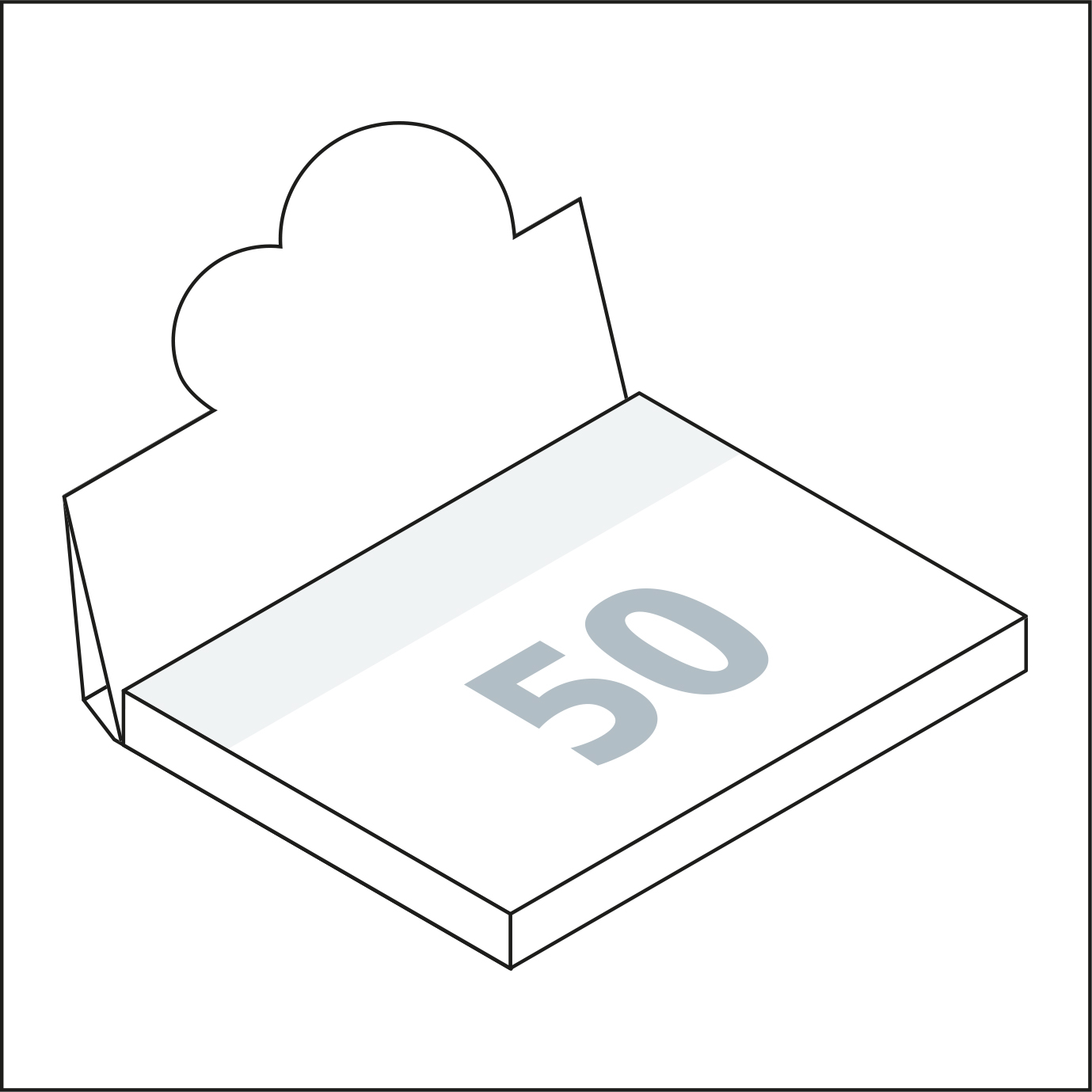 Haftnotiz Cover Pop-Up, Kreis links