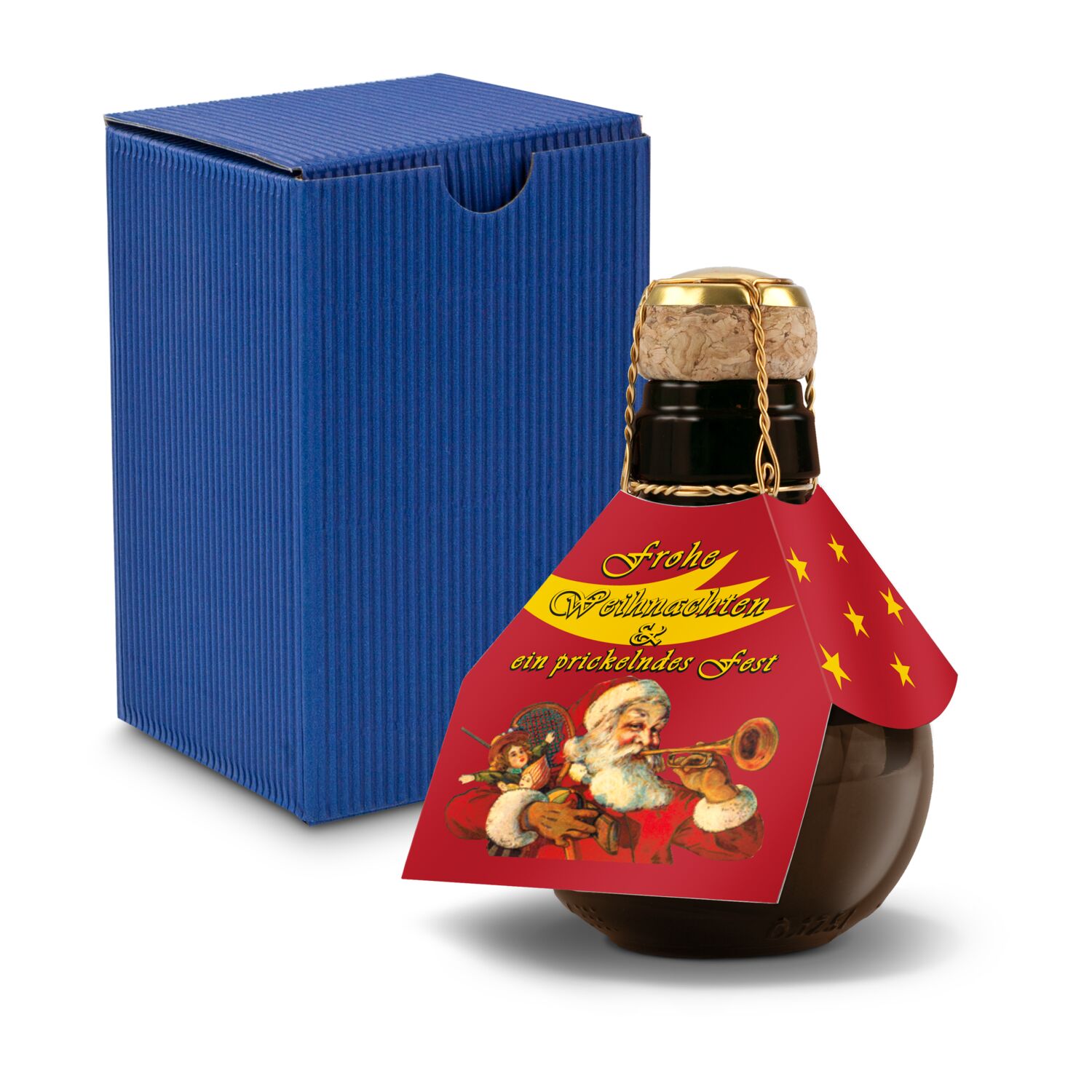 Origineller Sekt Weihnachtsgruß - Karton Blau, 125 ml 2K1358f3