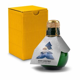 Origineller Sekt Merry Christmas - Karton Gelb, 125 ml 2K1358l1