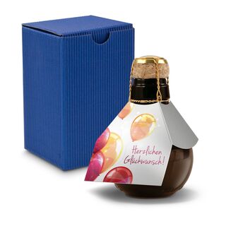 Origineller Sekt Herzlichen Glückwunsch - Karton Blau, 125 ml 2K1358m3