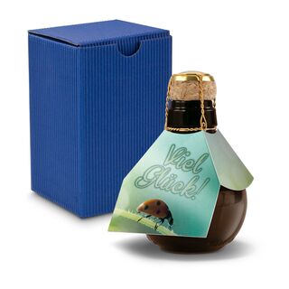 Origineller Sekt Viel Glück - Karton Blau, 125 ml 2K1358n3