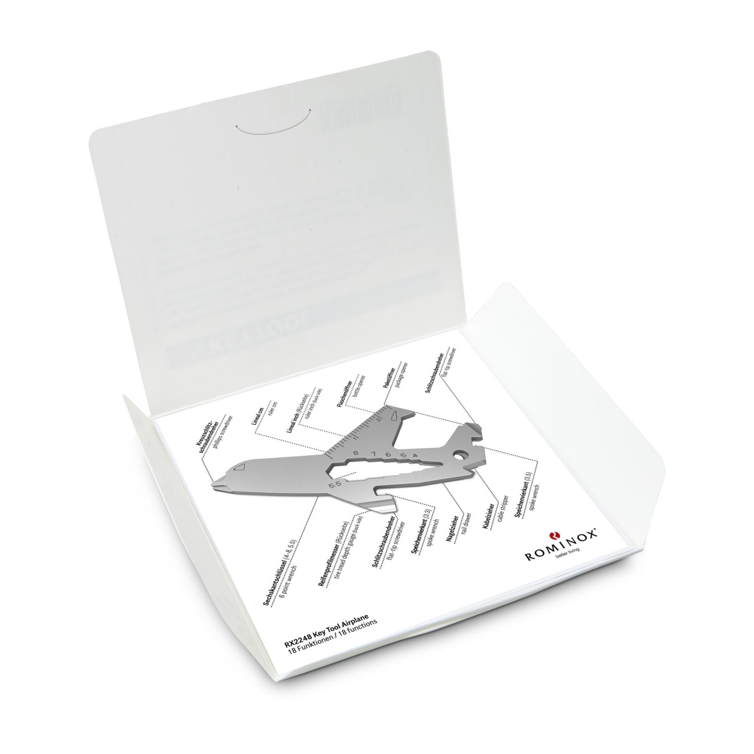 ROMINOX® Key Tool Airplane (18 Funktionen) Merry Christmas 2K2102g