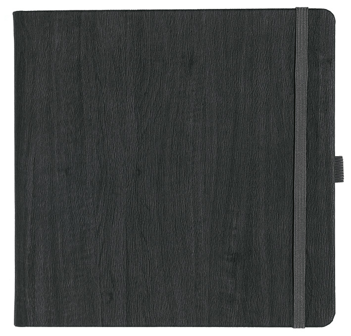 Notizbuch Style Square im Format 17,5x17,5cm, Inhalt blanco, Einband Woody in der Farbe Charcoal