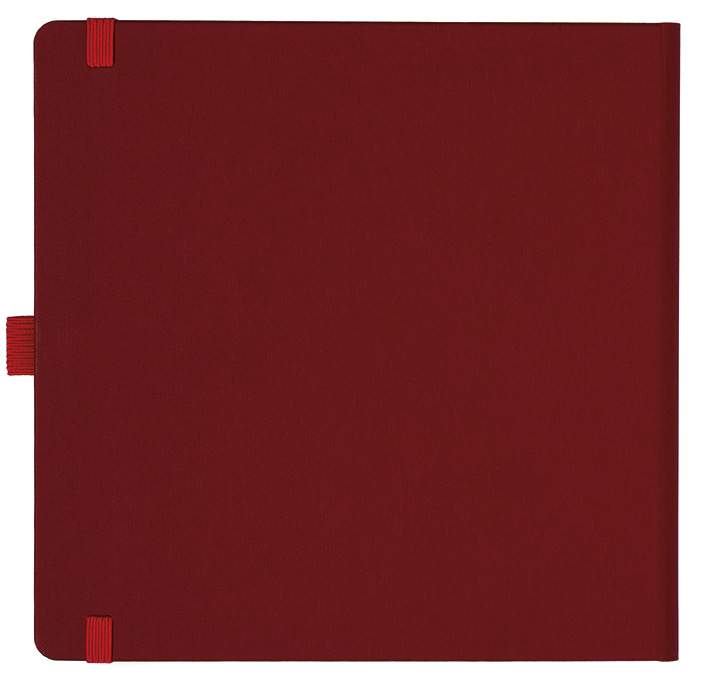 Notizbuch Style Square im Format 17,5x17,5cm, Inhalt kariert, Einband Fancy in der Farbe Ruby Red