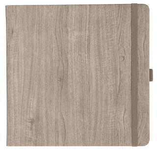 Notizbuch Style Square im Format 17,5x17,5cm, Inhalt kariert, Einband Woody in der Farbe Sludge