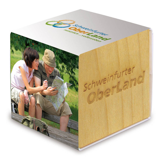 Pflanz-Holz mit Samen - Margerite, 2 Seiten gelasert