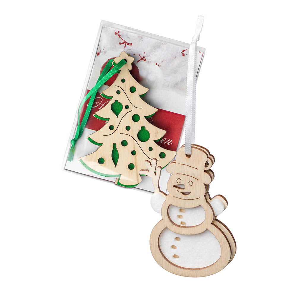 Holz-Filz Anhänger - Schneemann in Box