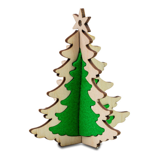 3D Holzpuzzle-Karte - Holz-Filz Tanne