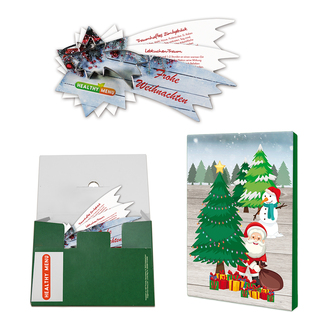 Backförmchen mit Rezeptblock Komet - in weihnachtlicher Mappe (mit 1c-Logoeindruck)