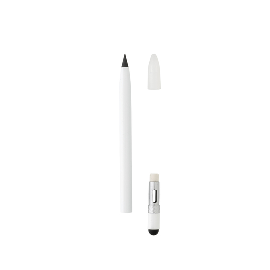 Tintenloser Stift aus Aluminium mit Radiergummi