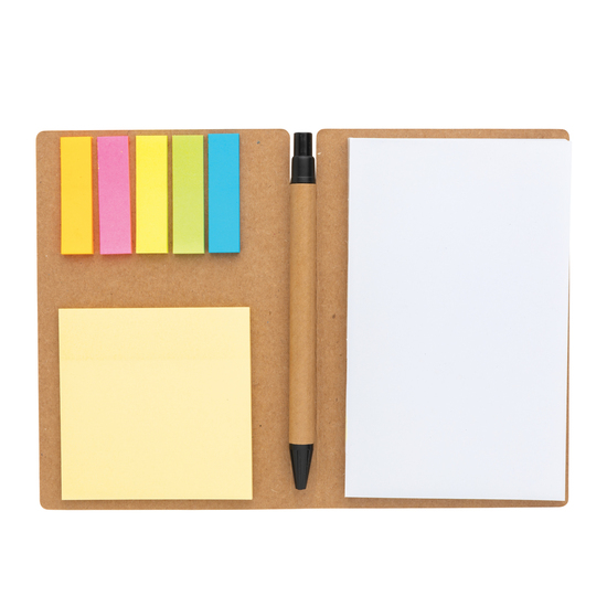 Haftnotizen im A6 Kraft-Booklet mit Stift