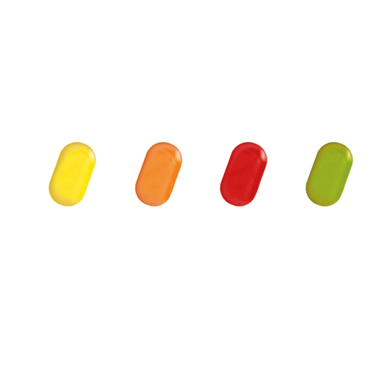 Bunte Fruchtdragees Werbetüte, Inhalt: Bunte Fruchtdragees Limette ca. 5 g