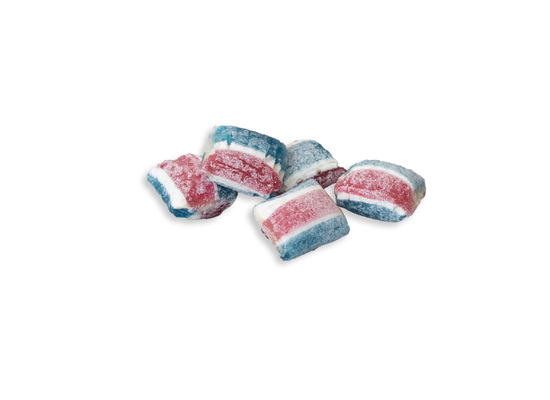 Beutelschachtel mit Bonbons, Inhalt: Multivitamin Brause