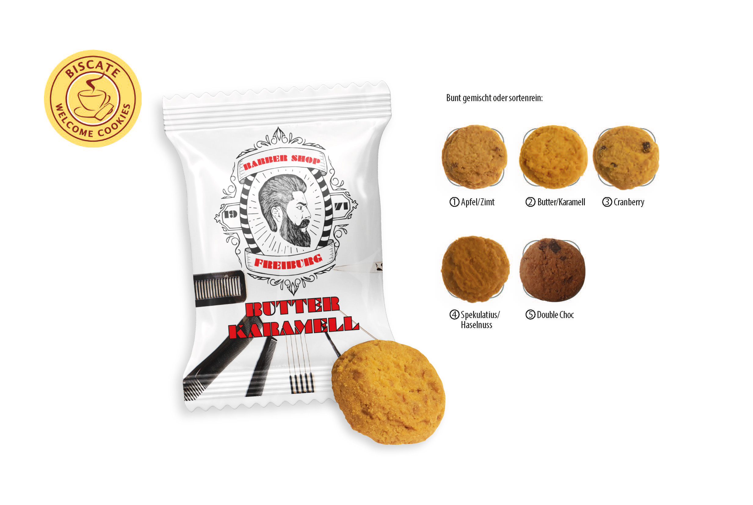 Coffee Cookies Flowpack, Inhalt: Coffee Cookies Apfel, Zimt ca. 9 g