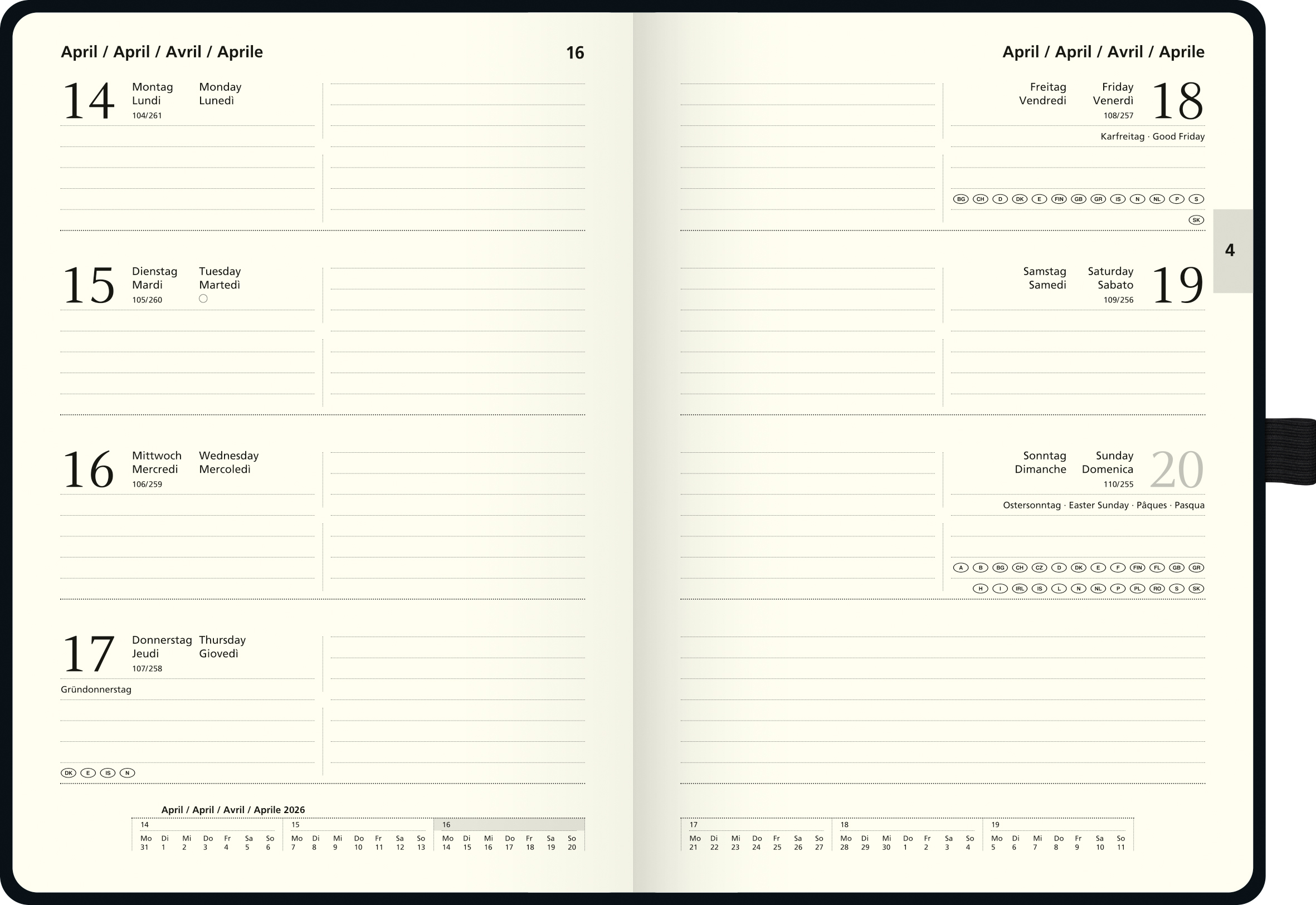 Buchkalender "Kompagnon" Modell 791 66, schwarz