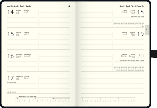 Buchkalender "Kompagnon" Modell 791 66, schwarz