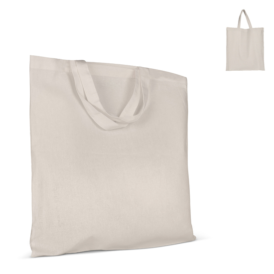 Tragetasche aus Baumwolle OEKO-TEX® 140g/m² 38x42cm kurze Henkel
