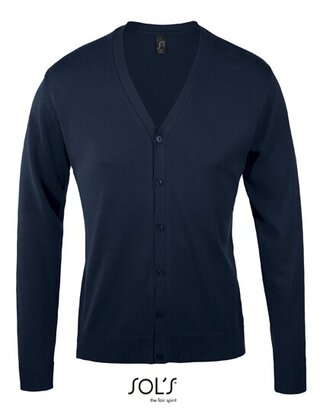 Golden Men V-Neck Knitted Cardigan