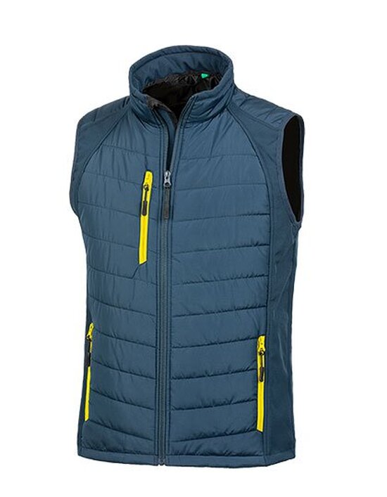 Black Compass Padded Soft Shell Gilet