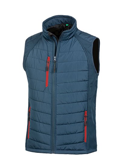 Black Compass Padded Soft Shell Gilet