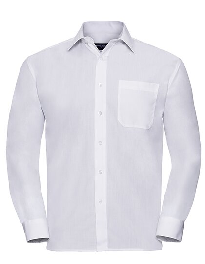 Men`s Long Sleeve Classic Polycotton Poplin Shirt