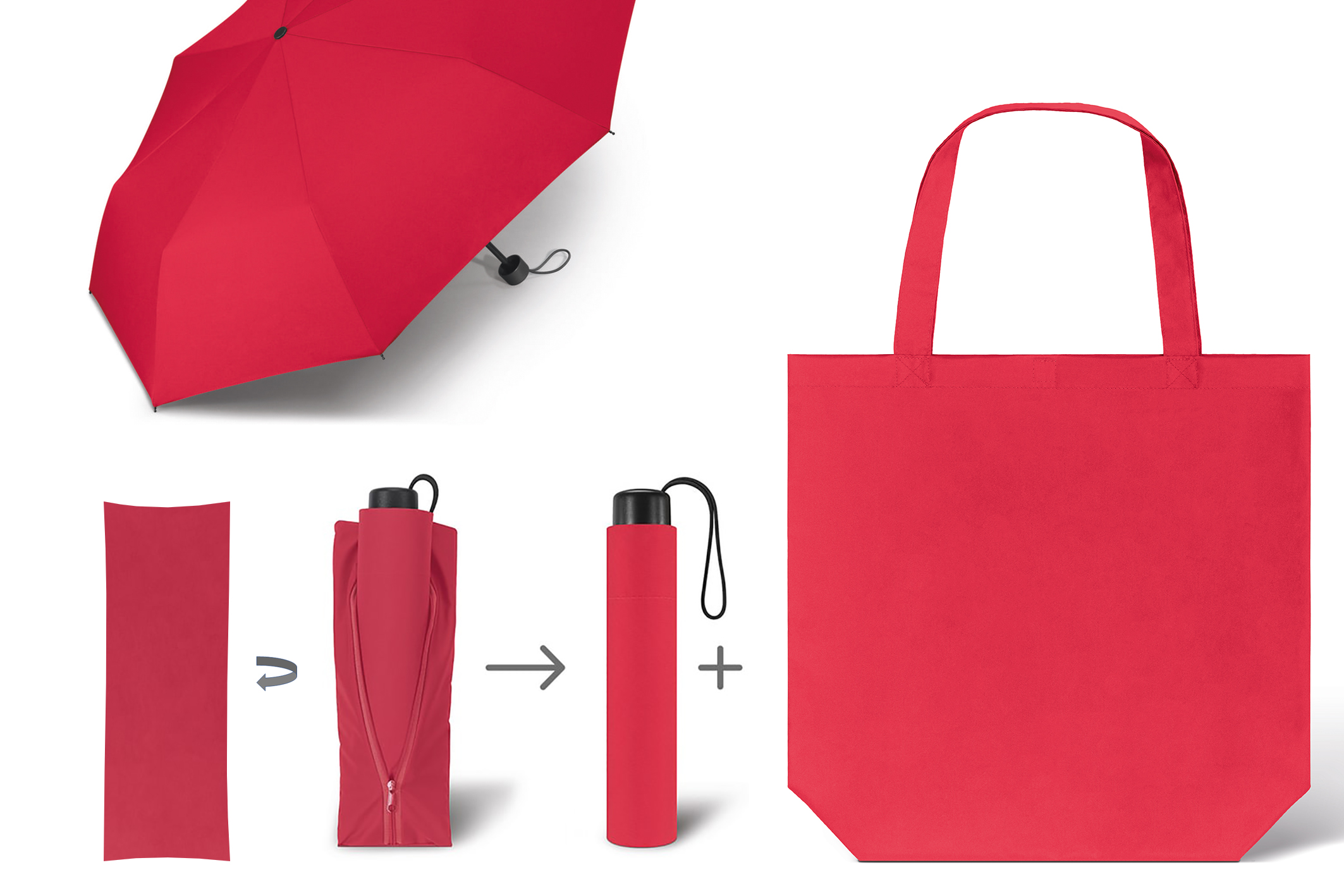 Taschenschirm mit Einkaufstasche SCHIRM & SHOPPER